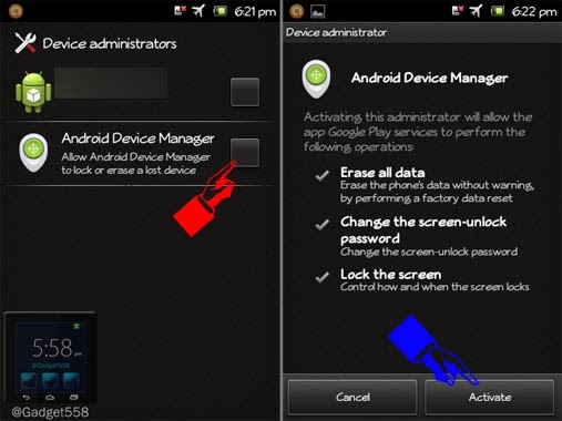 Mengaktifkan Android Device Manager